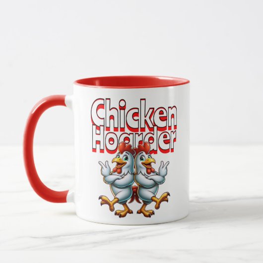 Funny Chicken Hoarder Tasse (Links)