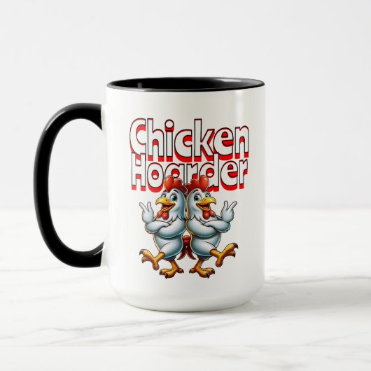 Funny Chicken Hoarder Tasse (Links)