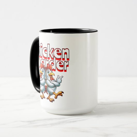 Funny Chicken Hoarder Tasse (Vorderseite Links)