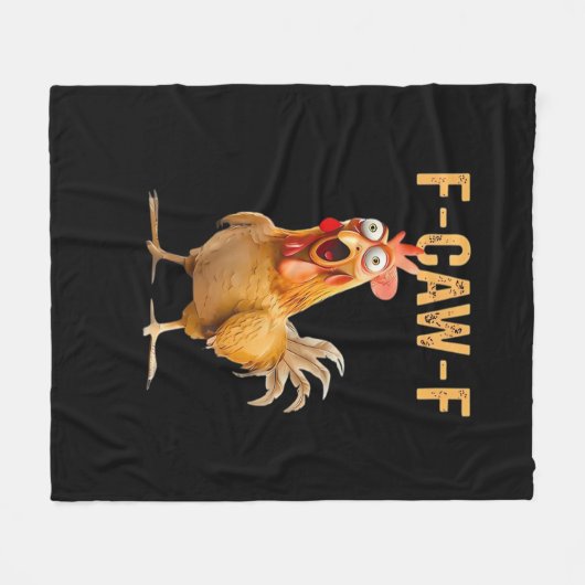Funny Chicken Humor F-Caw-F  Fleecedecke (Vorderseite (Horizontal))