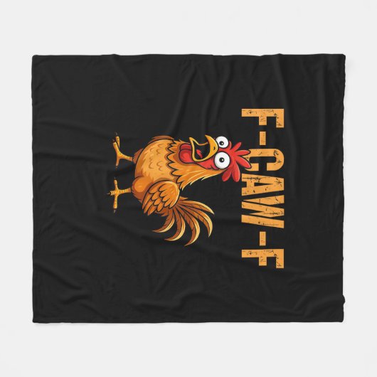 Funny Chicken Humor F-Caw-F Quote Rooster Meme Fun Fleecedecke (Vorderseite (Horizontal))