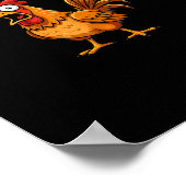 Funny Chicken Humor F-Caw-F Quote Rooster Meme Fun Poster (Ecke)