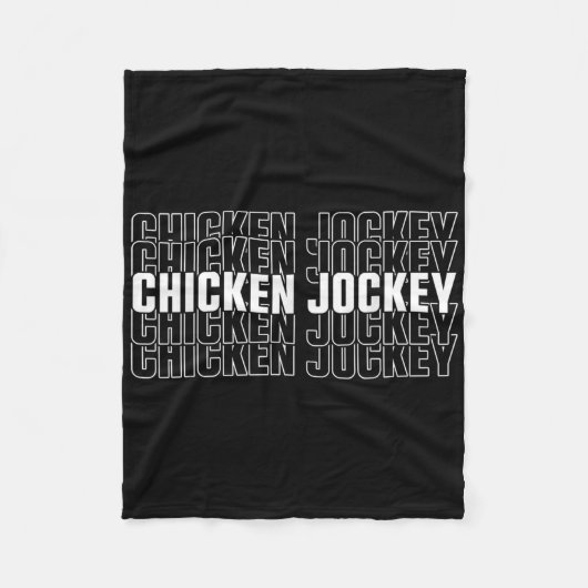 Funny Chicken Jockey Stack Repeat Schriftart Fun G Fleecedecke (Vorderseite)