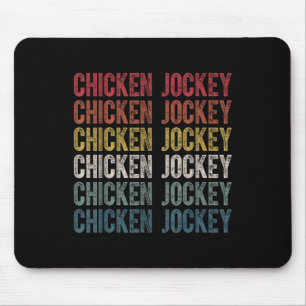 Funny Chicken Jockey Stack Repeat Schriftart Fun G Mousepad