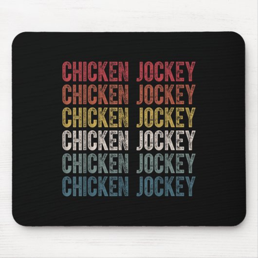 Funny Chicken Jockey Stack Repeat Schriftart Fun G Mousepad (Vorne)