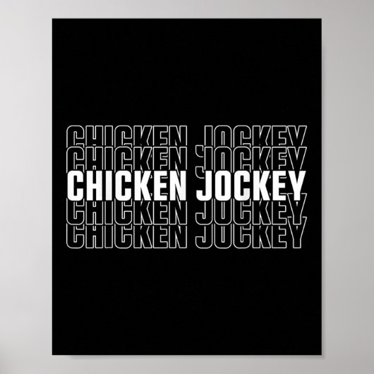Funny Chicken Jockey Stack Repeat Schriftart Fun G Poster (Vorne)