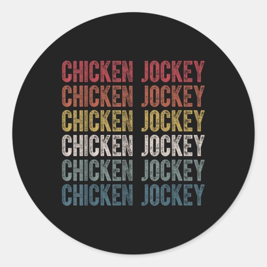 Funny Chicken Jockey Stack Repeat Schriftart Fun G Runder Aufkleber (Vorderseite)