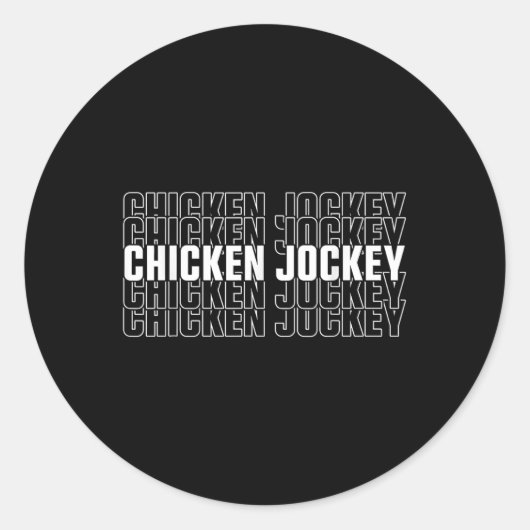 Funny Chicken Jockey Stack Repeat Schriftart Fun G Runder Aufkleber (Vorderseite)