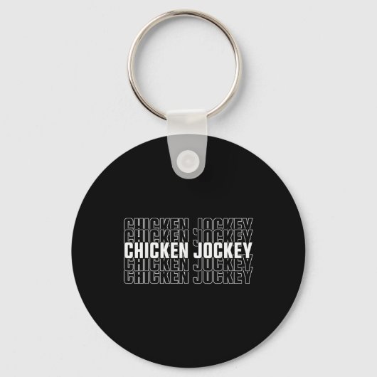 Funny Chicken Jockey Stack Repeat Schriftart Fun G Schlüsselanhänger (Vorderseite)