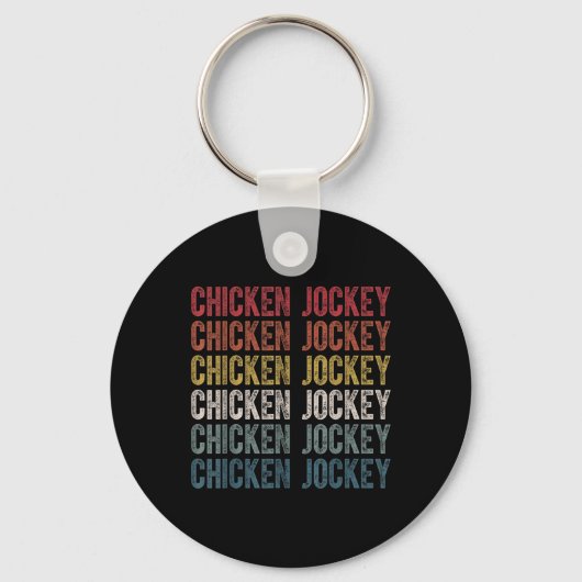 Funny Chicken Jockey Stack Repeat Schriftart Fun G Schlüsselanhänger (Vorderseite)