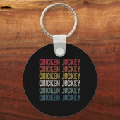 Funny Chicken Jockey Stack Repeat Schriftart Fun G Schlüsselanhänger (Vorderseite)