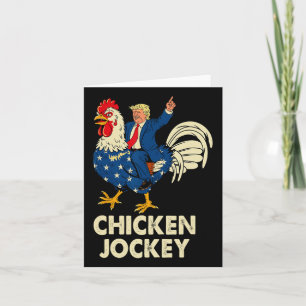 Funny Chicken Jockey Trump Meme für Männer Frauen Karte