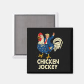 Funny Chicken Jockey Trump Meme für Männer Frauen Magnet (Vorderseite/Rückseite)