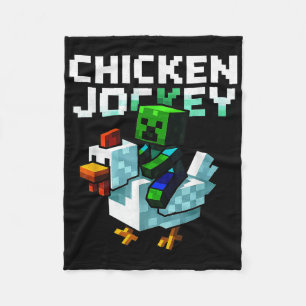 Funny Chicken Jockey Zombie Pixel Art Gamer Shirt Fleecedecke