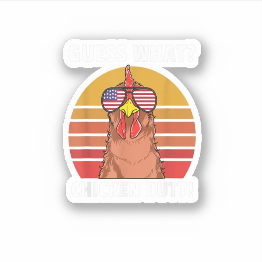 Funny Chicken Joess Ratet Welcher Hühnchen Hintern Aufkleber (Vorderseite)
