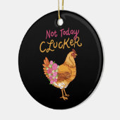 Funny Chicken Keramik Ornament (Links)