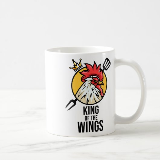 Funny Chicken King Wings Fans Grillen Drumstick Ge Kaffeetasse (Rechts)