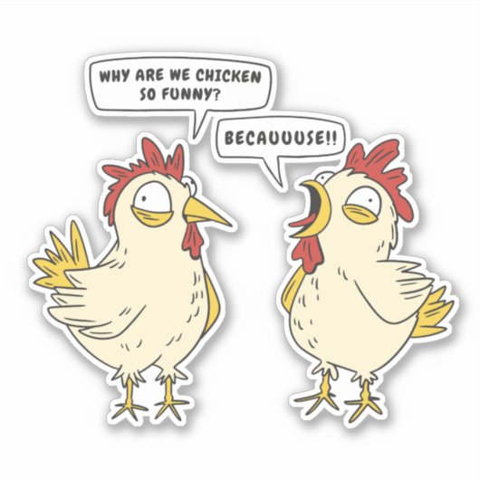 FUNNY CHICKEN KONVERSATION AUFKLEBER (Vorderseite)