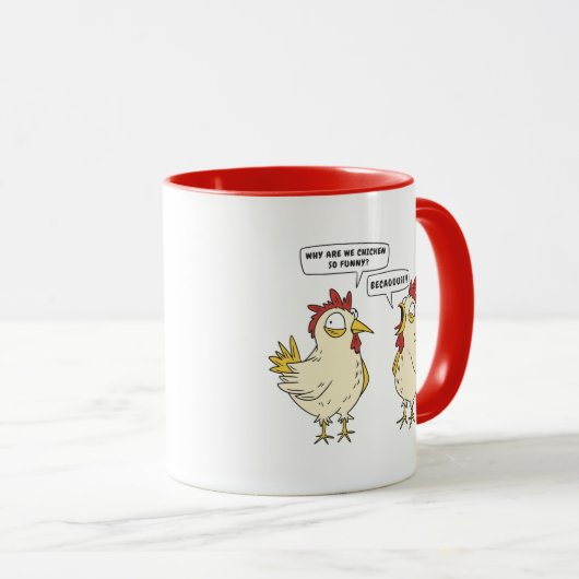 FUNNY CHICKEN KONVERSATION TASSE (VorderseiteRechts)
