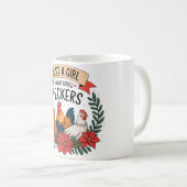 Funny Chicken Lady Kaffeetasse (VorderseiteRechts)