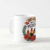 Funny Chicken Lady Kaffeetasse (Vorderseite Links)