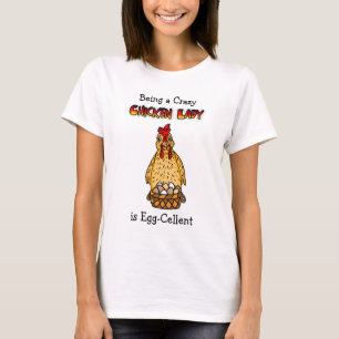 Funny Chicken Lady Spaß T - Shirt