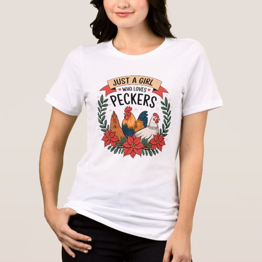 Funny Chicken Lady Tri-Blend Shirt (Vorderseite)