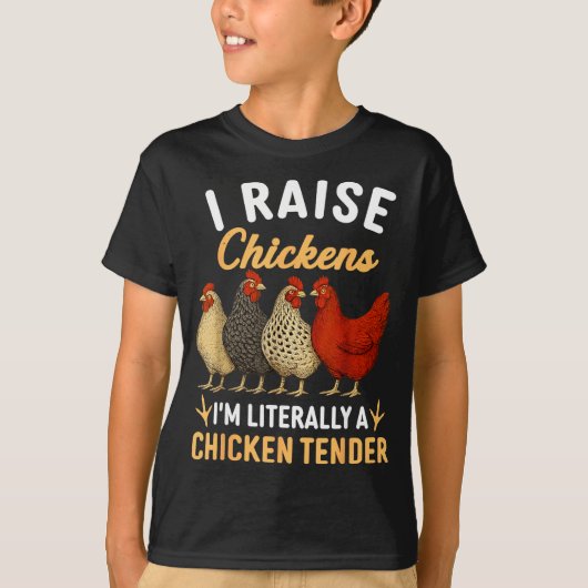 Funny Chicken Lover Gift – I Raise Chickens Farm H T-Shirt (Vorderseite)