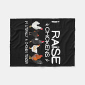 Funny Chicken Lover Gift – I Raise Chickens Farm Q Fleecedecke (Vorderseite (Horizontal))