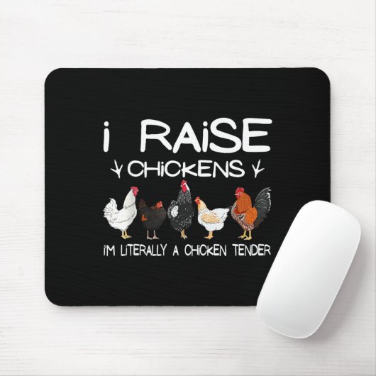 Funny Chicken Lover Gift – I Raise Chickens Farm Q Mousepad (Mit Mouse)