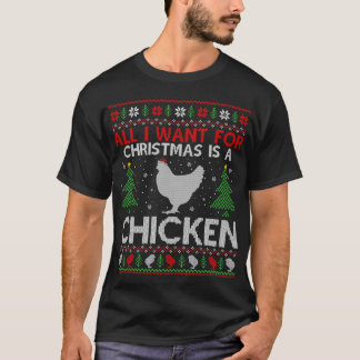 Funny Chicken Lover Xmas Geschenk Hühnchen Ugly We T-Shirt