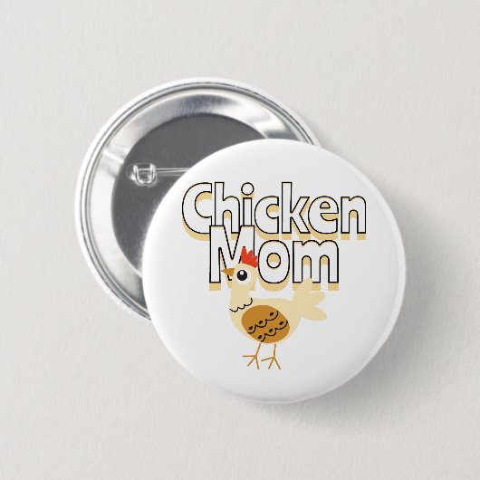 Funny Chicken Mama Button (Vorne & Hinten)
