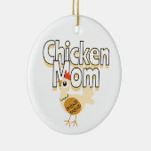 Funny Chicken Mama Personalisiert Keramik Ornament (Rechts)