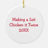 Funny Chicken Mama Personalisiert Keramik Ornament (Hinten)