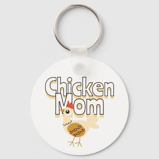 Funny Chicken Mama Personalisiert Schlüsselanhänger (Vorderseite)