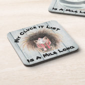 Funny Chicken - Meine Cluck It List ist eine Mile Getränkeuntersetzer (Linke Seite)