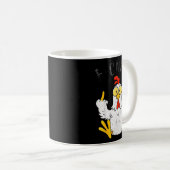 Funny Chicken Middle Finger F-caw-f Rooster Meme Kaffeetasse (VorderseiteRechts)