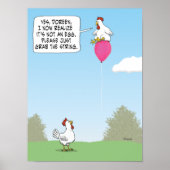 Funny Chicken Mistakes Ballon für Ei Poster (Vorne)