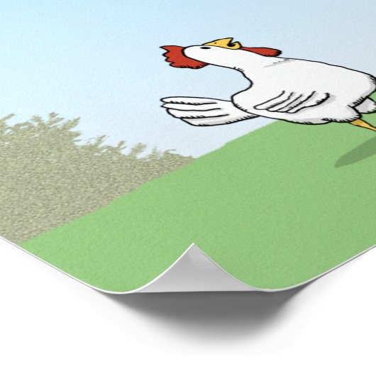 Funny Chicken Mistakes Ballon für Ei Poster (Ecke)