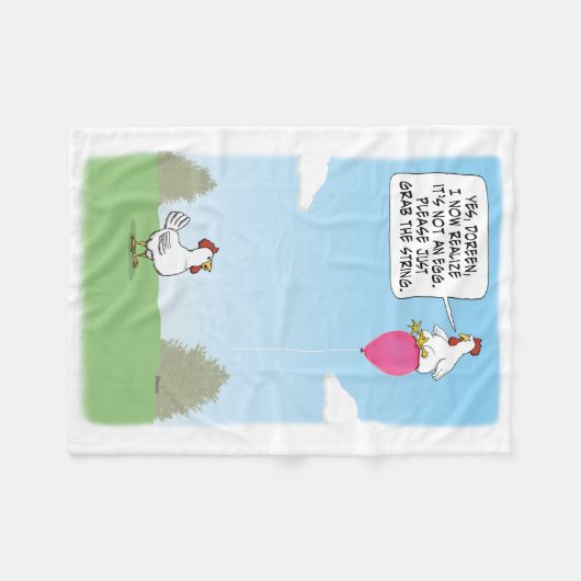 Funny Chicken Mistakes Balloon für Ei Fleecedecke (Vorderseite (Horizontal))