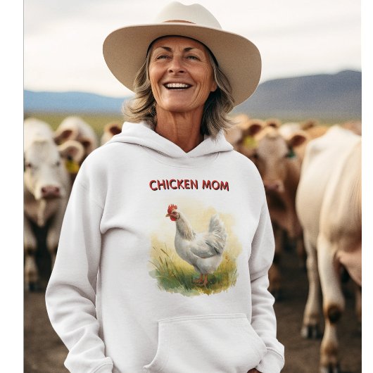 Funny Chicken Mom Farm Hoodie