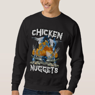 Funny Chicken Nugget Bootleg Hardcore Flames Meme Sweatshirt