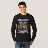 Funny Chicken Nugget Bootleg Hardcore Flames Meme T-Shirt (Vorne ganz)