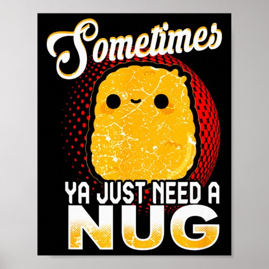 Funny Chicken Nugget Fast Food Costume Poster (Vorne)
