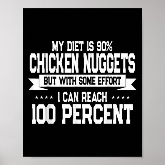 Funny Chicken Nugget Lover Quote New Years Resolut Poster (Vorne)