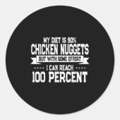 Funny Chicken Nugget Lover Quote New Years Resolut Runder Aufkleber (Vorderseite)