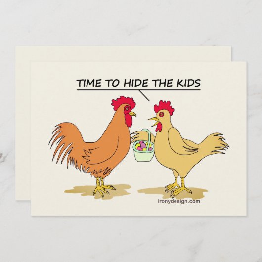 Funny Chicken Ostereier Cartoon Comic (Vorne/Hinten)