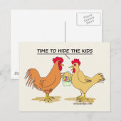 Funny Chicken Ostereier Cartoon Comic Postkarte (Vorne/Hinten)