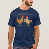 Funny Chicken Ostereier Cartoon Dunkel T-Shirt (Vorderseite)