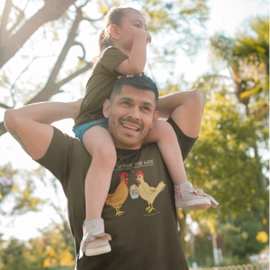 Funny Chicken Ostereier Cartoon Dunkel T-Shirt